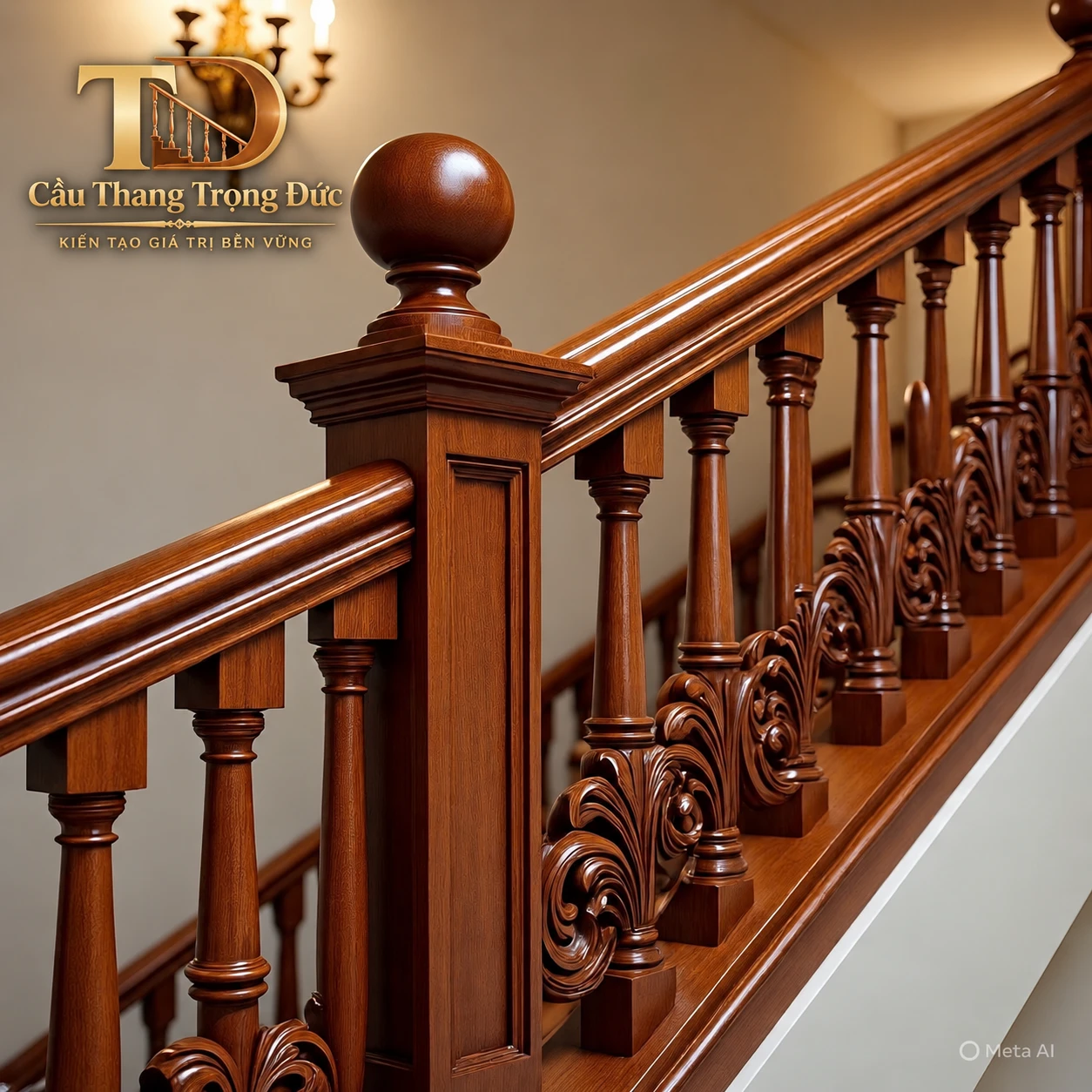 Chi tiết tay vịn và con tiện